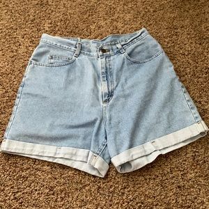 High rise baggie denim rider shorts